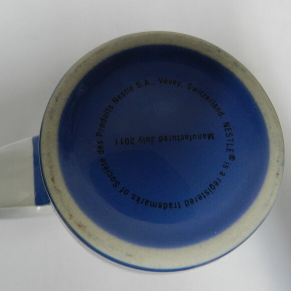 Nestle Tall Large Mug Cup latte Ceramic Vintage July 2011 blue white 16 oz - Picture 12 of 12